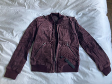 New Burgundy Xs Suede Leather Jacket, Blanknyc, Rrp 145gbp