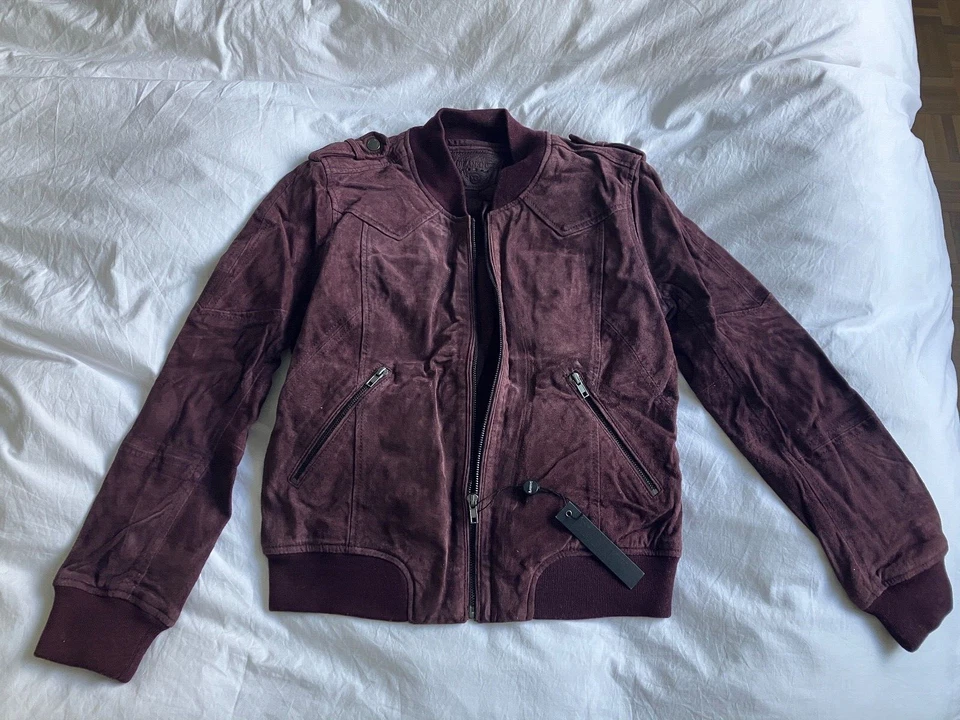 New Burgundy XS suede leather jacket, BlankNYC, RRP 145GBP - Image 2 of 4