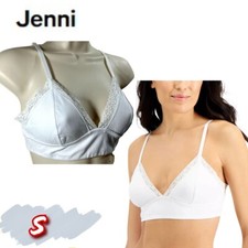 NWT Jenni Women's S On Repeat Wide Lace NoPadding Lined Bralette White 100120857