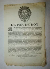 ORDONNANCE DU ROI LOUIS XIV 18ème siècle peste mise en quarantaine 1709 