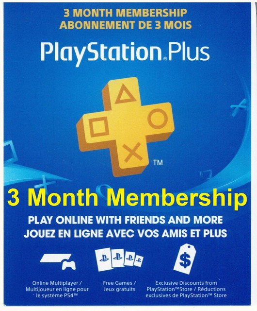 Playstation Plus 3 month Membership Subscription with Code for PS4 PS3