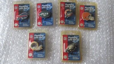 NFL LED pins Dolphins, Eagles, Redskins, Browns, Jets   Buy more... save more!