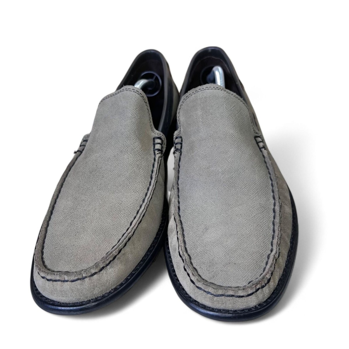 john Varvatos Star USA Mens 8M Loafer Shoes Gray Suede Slip On‎ Casual Studded John Varvatos USA Star Slip-on Loafers Brown / Grey Suede  main image 3
