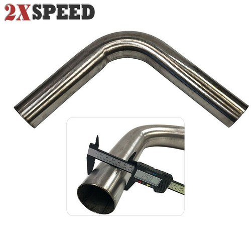 EMUSA 2.5" Polished Stainless Steel 90 Degree Bend Pipe Tube Exhaust New Brand - Picture 2 of 7