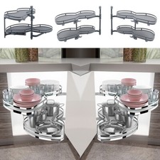 Kitchen Cabinet Cupboard Corner Pull Out Shelf Carousel Storage Rack Soft Close