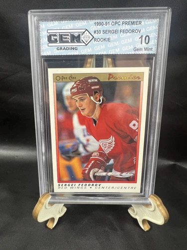 1990-91 O-Pee-Chee Premier #30 Sergei Fedorov RC Rookie SGC 10 GEM MT Red Wings