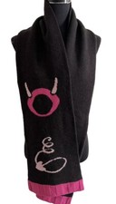 Women’s Billy Bag London 100% Lambs Wool Scarf Pink & Black 66" X 9"