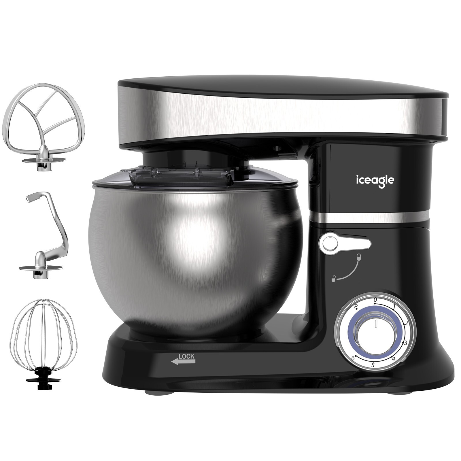 Küchenmaschine SC-223, 6L Küchenmixer, 6 Geschwindigkeiten, 1500W