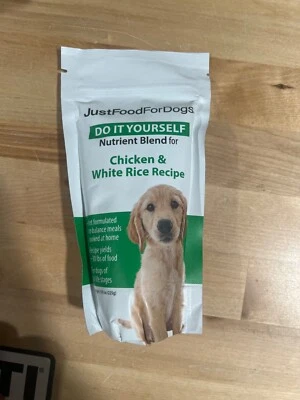 JustFoodForDogs DIY Nutrient Blend-Chicken & White Rice, Dog Food, 7.93 oz