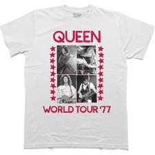 Queen World Tour 77 T-Shirt White New