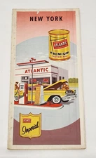 Vintage Atlantic Imperial Motor Oil - New York Map