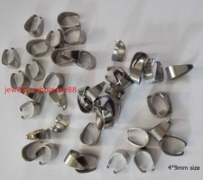1000pcs Silver Stainless Steel Pendant Hook Pinch Bail Clip Clasp Finding 4 9mm