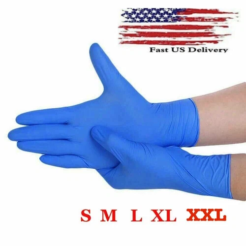 Nitrile Blue Disposable Exam/Medical Cleaning Gloves 4 Mil  Powder Latex Free