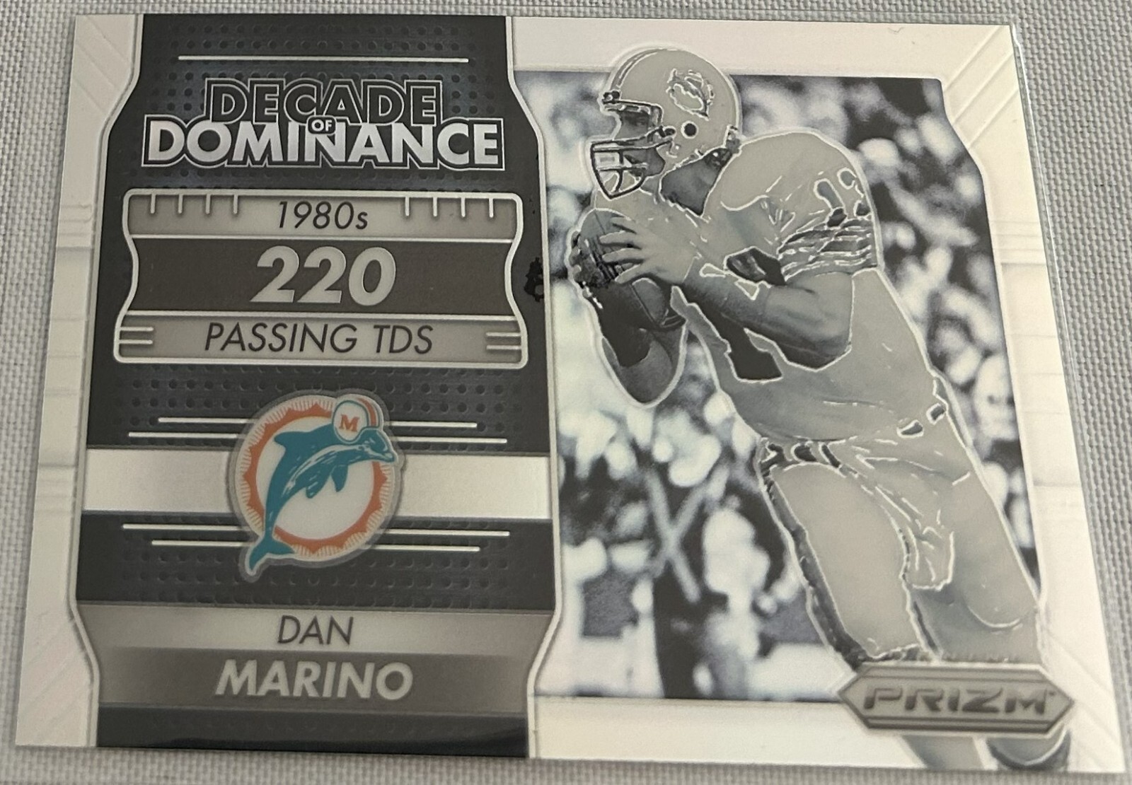 2016 Panini Prizm Football Dan Marino Miami Dolphins Decade of Dominance Silver