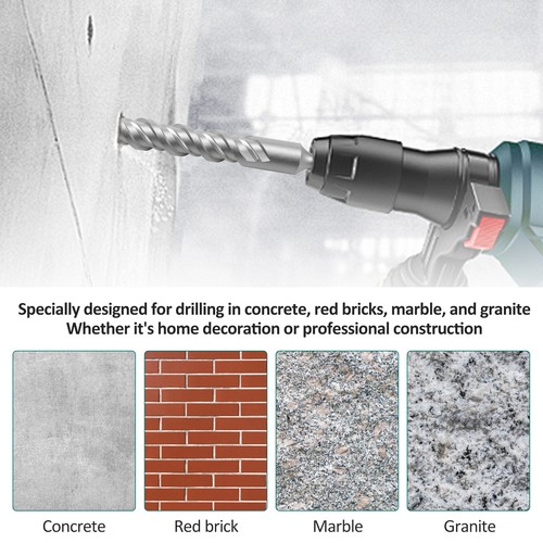 Professional SDS Plus Masonry Drill Bit Wear Resistant and Impact paqAV - Picture 4 of 11