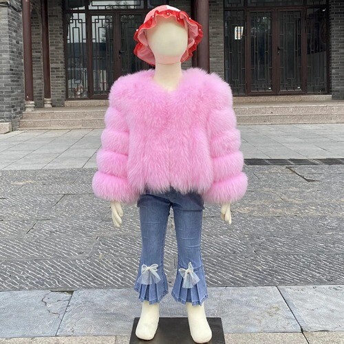 Girls Real Fur Coat Girls Warm Winter Coat Fur Jacket Natural Fur Coat Clothing - Picture 14 of 53