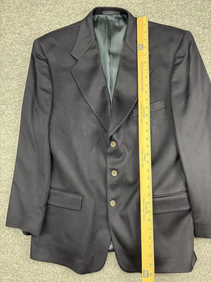 Neiman Marcus Blazer Mens Large Navy Blue 100% Cashmere Sport Coat Jacket USA - Image 2 of 4