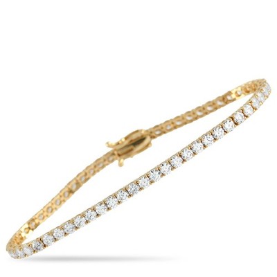 Tennisarmband 14 Karat Gelbgold 6,0 kt im Labor gezüchteter Diamant