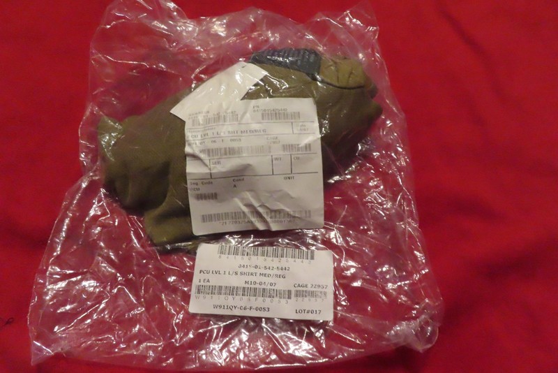PCU LEVEL 1 TOP SHIRT MOISTURE WICKING LONG SLEEVE BROWN MEDIUM REG NIP 5442