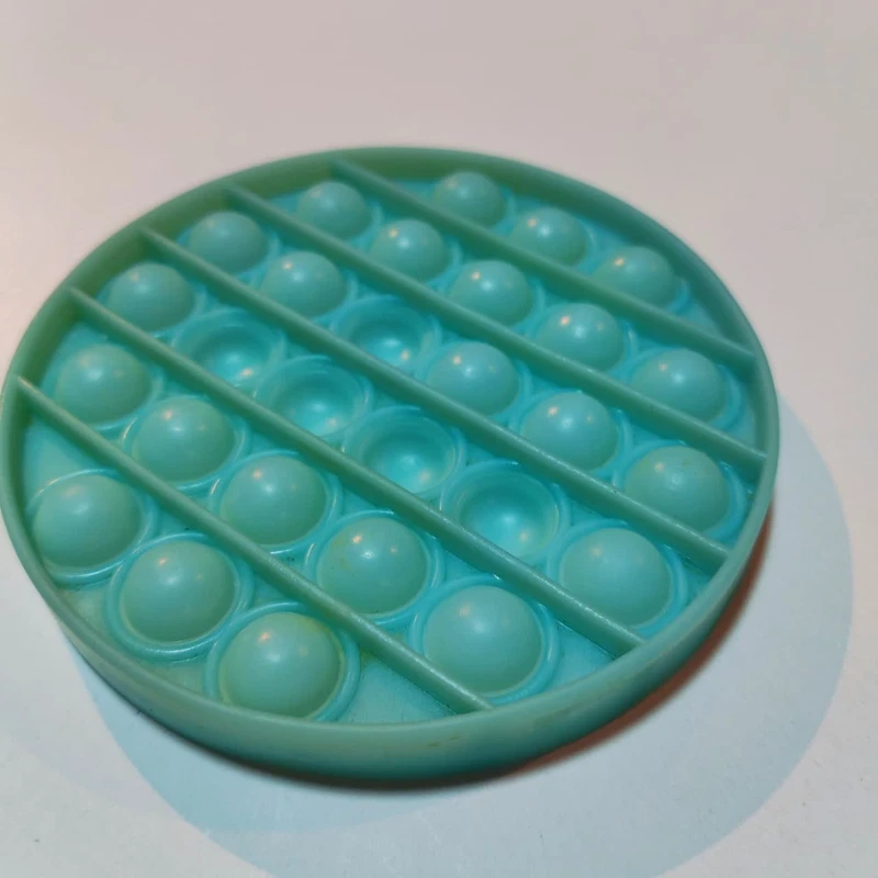 Mint Green Round Pop It Fidget Toy Silicone Sensory Bubble Stress Relief