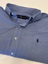 Ralph Lauren Men’s Solid Blue Button Down Pony Logo Shirt XL