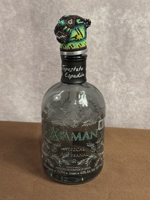 MEZCAL JAGUAR ビーズ装飾ボトル Xiaman Mezcal Tequila Empty Bottle • Artisanal Masterpiece Beaded
