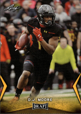 2018 Leaf Draft Gold #14 D.J. Moore Maryland Terrapins