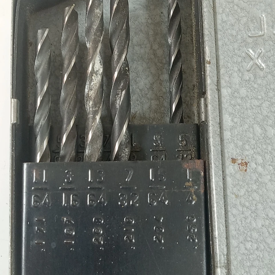 Vintage HUOT Craftsman Drill Index with 6 Bits Metal Case Made In USA - Image 4 of 4