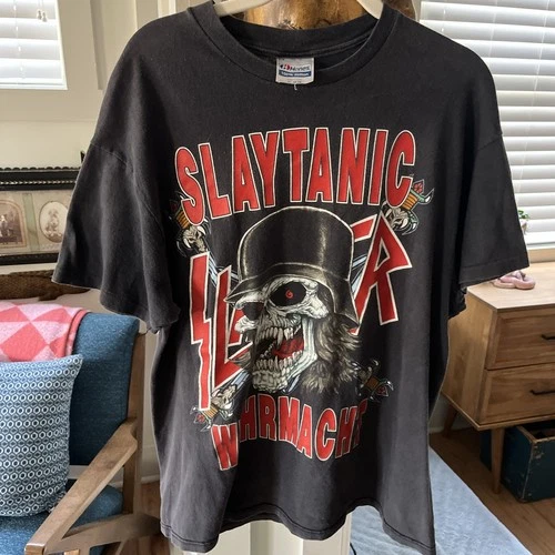 Slayer Slaytanic Wehrmacht Tour Shirt Size XL B 1980s vintage concert t-shirt, vintage, size XL, single stitch, B+ condition