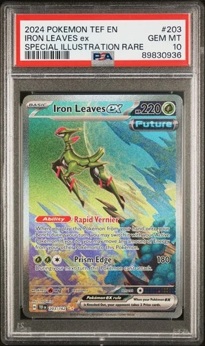 Pokémon TCG Iron Leaves EX Scarlet & Violet Temporal Forces 203/162 PSA 10