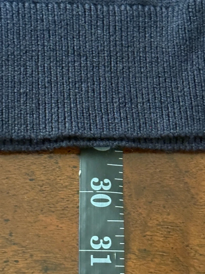 L.L. Bean Wool Sweater Mens Sz XXL 1/4 Zip 100% Merino Wool Navy Blue Preppy - Image 4 of 4
