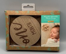Baby Wooden Monthly Photo Props. Kate Milo One To Twelve Months. 4 Across.