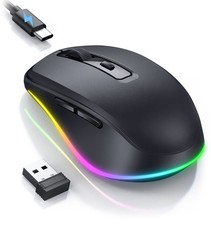 Wireless Mouse with LED Rechargeable Moving Mouse Jiggler Keeps PC Awake