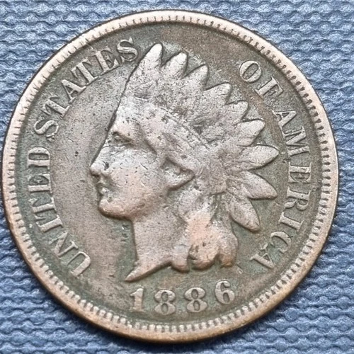 1886 Type 2 Indian Head Cent 1c F + Fine #100364