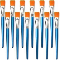 Flache Pinsel FüR Acrylmalerei, 12 StüCk GroßE Synthetische Pinsel Mit Holz5316