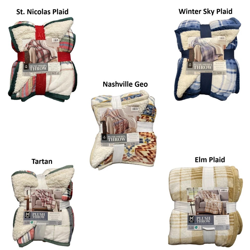 Member's Mark Oversized Plush Sherpa Throw Blanket, 60" x 70"