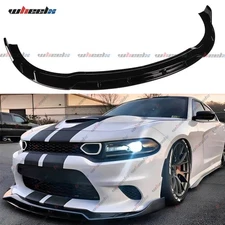 For Dodge Charger SRT R/T SCAT 15-23 Front Bumper Lip Spoiler Splitter Gloss Blk