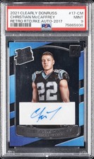 2021 PANINI CLEARLY DONRUSS RETRO RR AUTOS 2017 CHRISTIAN MCCAFFREY PSA 9 AUTO