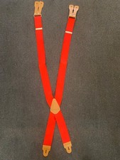 Vintage Carhartt Logger Suspenders Red Leather Button Hooks