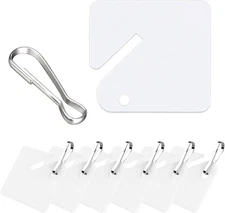 100 Pcs Key Tags White Plastic Hanging Tags with Metal Snap Hooks, Tags for Slot