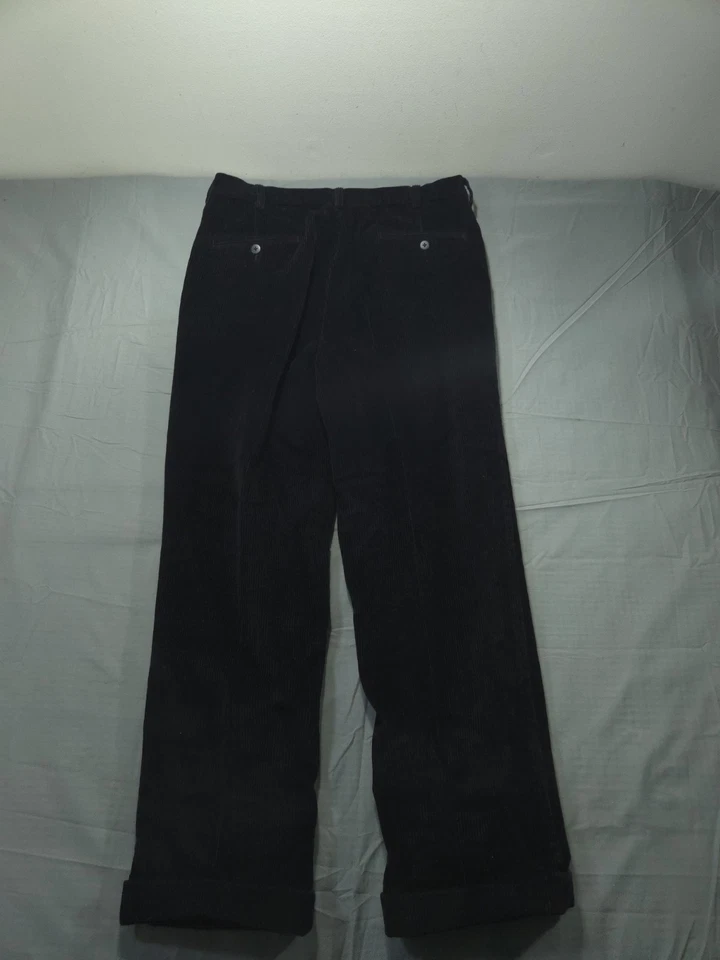 Pantalones Jos A Bank Para Hombre 36x29 Negro Pana Chino Pantalones Plisados Relajados Foto 2 de 4