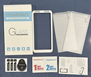 Maxboost Tempered Glass Screen Protector iPhone X / XS, 2 Pack w/Accessories