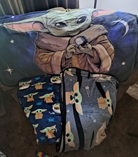 Lot Of 3 Grogu Mandalorian Baby Yoda Star Wars Throw Travel Blankets