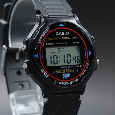 New Batt & Belt Vintage 1993 Casio W-78 Quartz Digital Men Watch Mod 593 Chrono