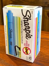 Sharpie Highlighters 12 Count BLUE Chisel Tip Markers Set