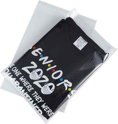 50 Pack of 9x12 Inch Clear Resealable Poly Bags for Clothing & T-Shirt Packaging