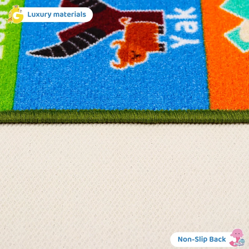Kids ABC Educational Rug for Playroom & Classroom - Animal, Fruit, Planet Lea... - Image 4 of 4