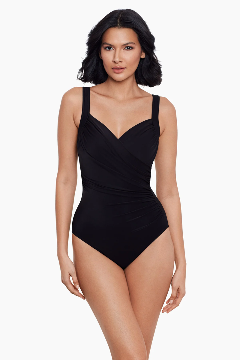 NEW! $196 MIRACLESUIT SANIBEL ONE-PIECE SWIMSUIT BLACK SZ 12DDD | eBay
