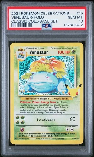 2021 POKEMON CELEBRATIONS CLASSIC COLL #15 VENUSAUR-HOLO PSA 10