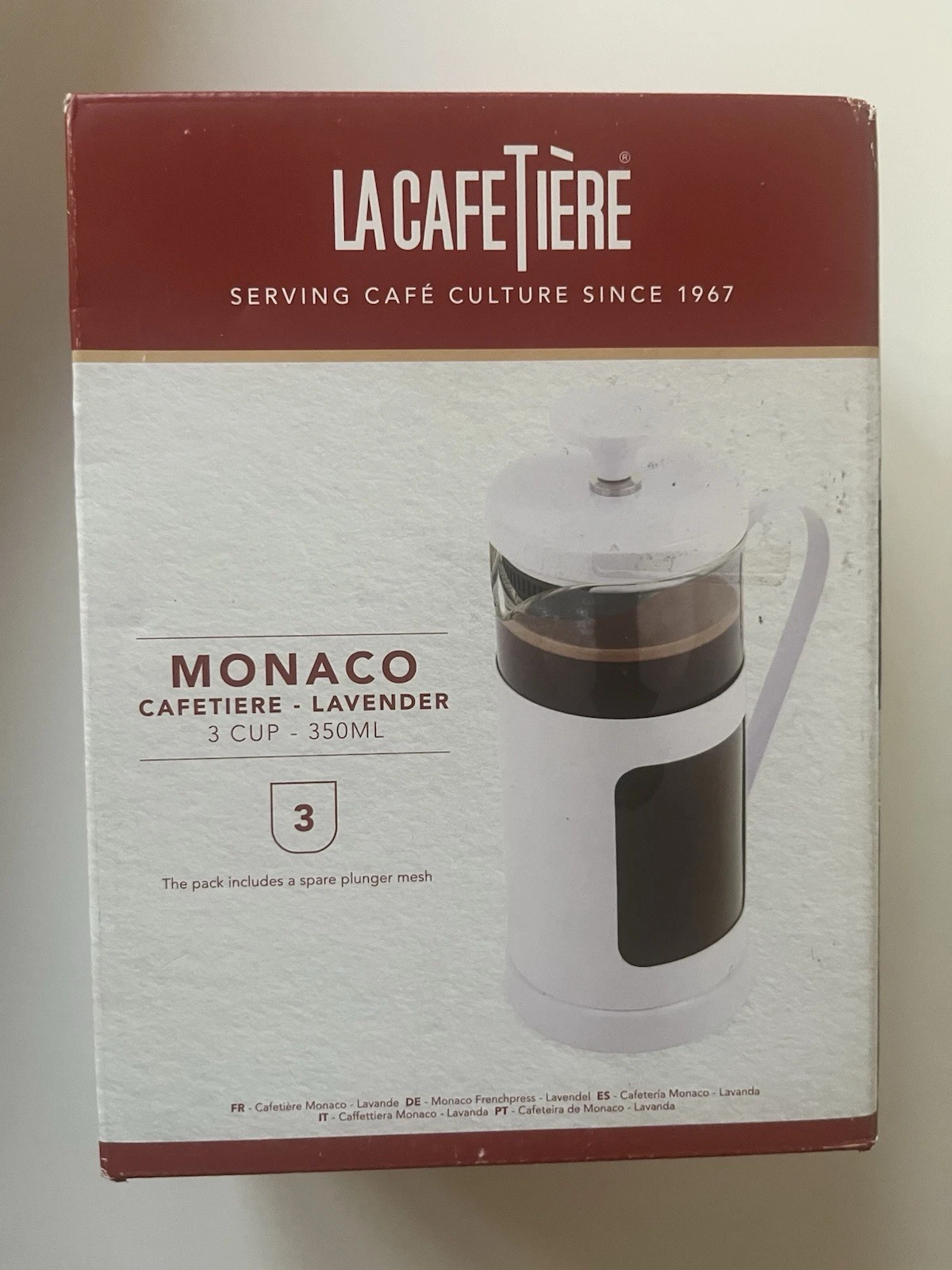 La Cafetiere Monaco 3 Cup Cafetiere Lavender BNIB